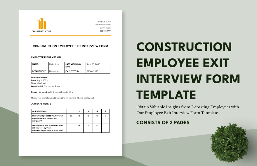 Construction Employee Exit Interview Template