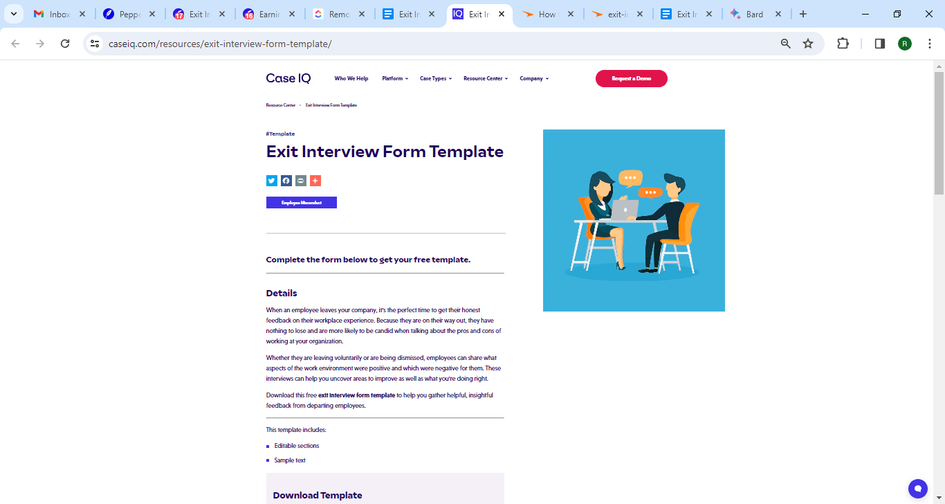 Exit Interview Form Template by CaseIQ