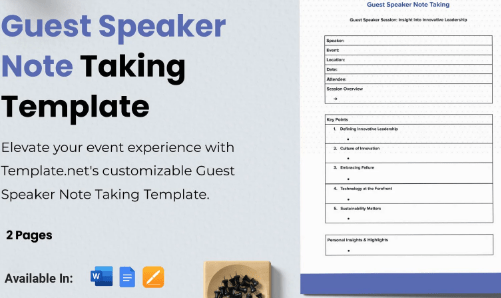 Guest Speaker Note Taking Template