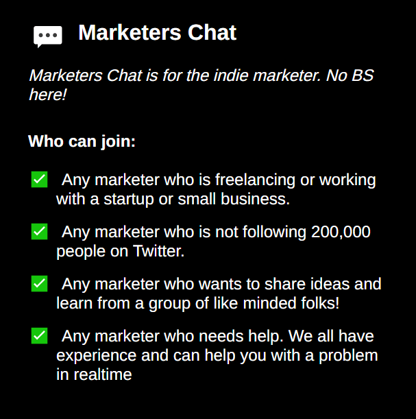 Marketers Chat