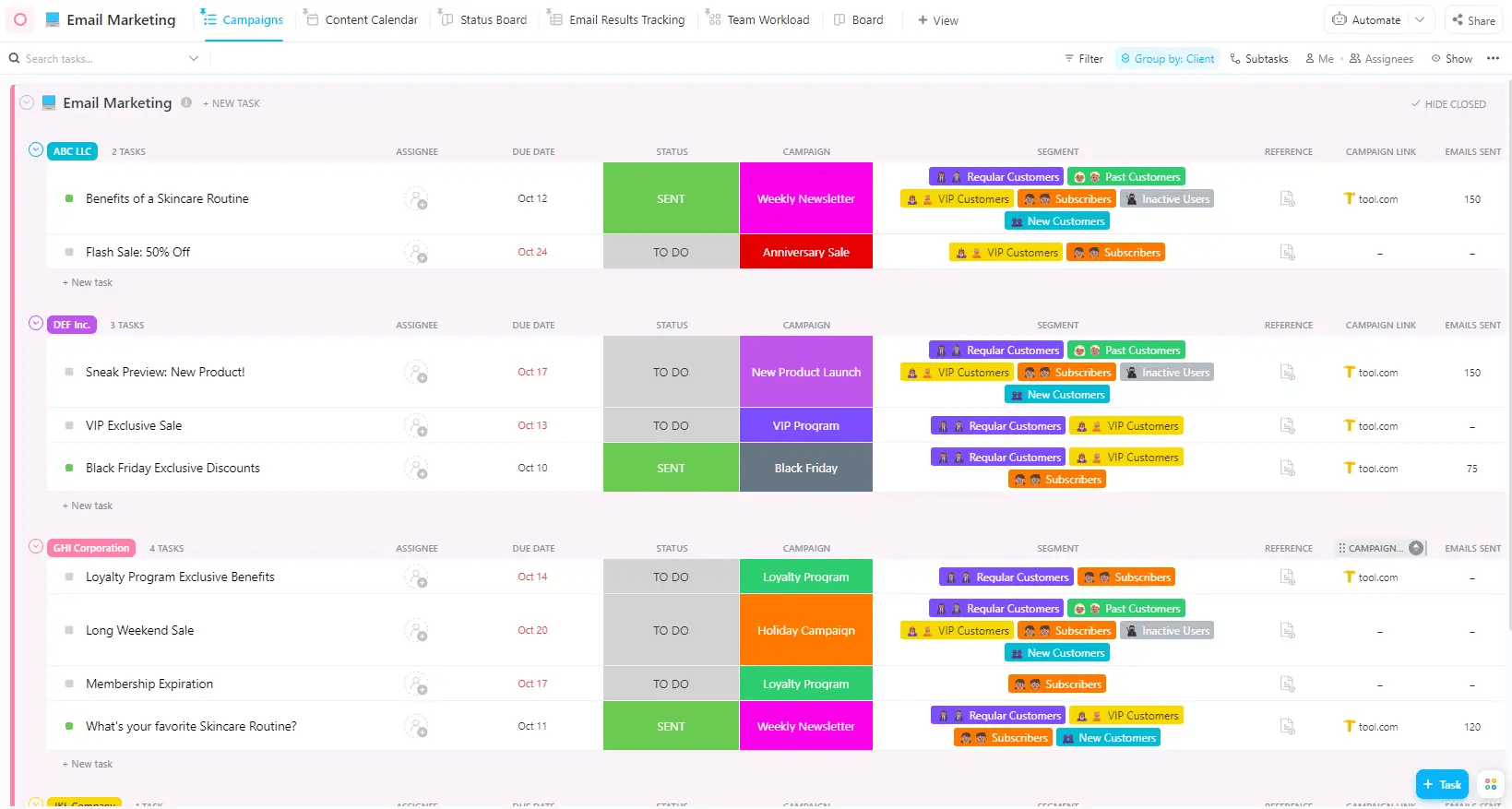 Improve your agency project tracking with ClickUp’s Marketing Agency Business Template