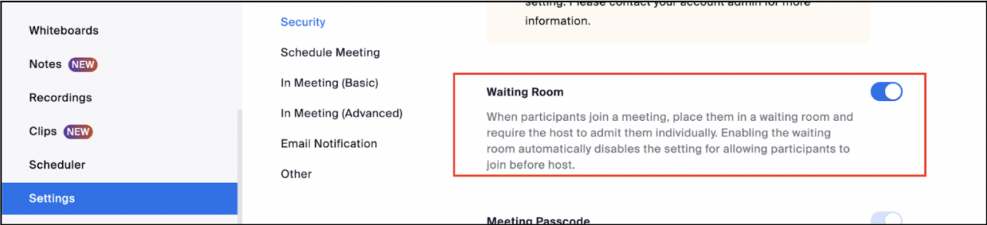 Set up your Zoom waiting room