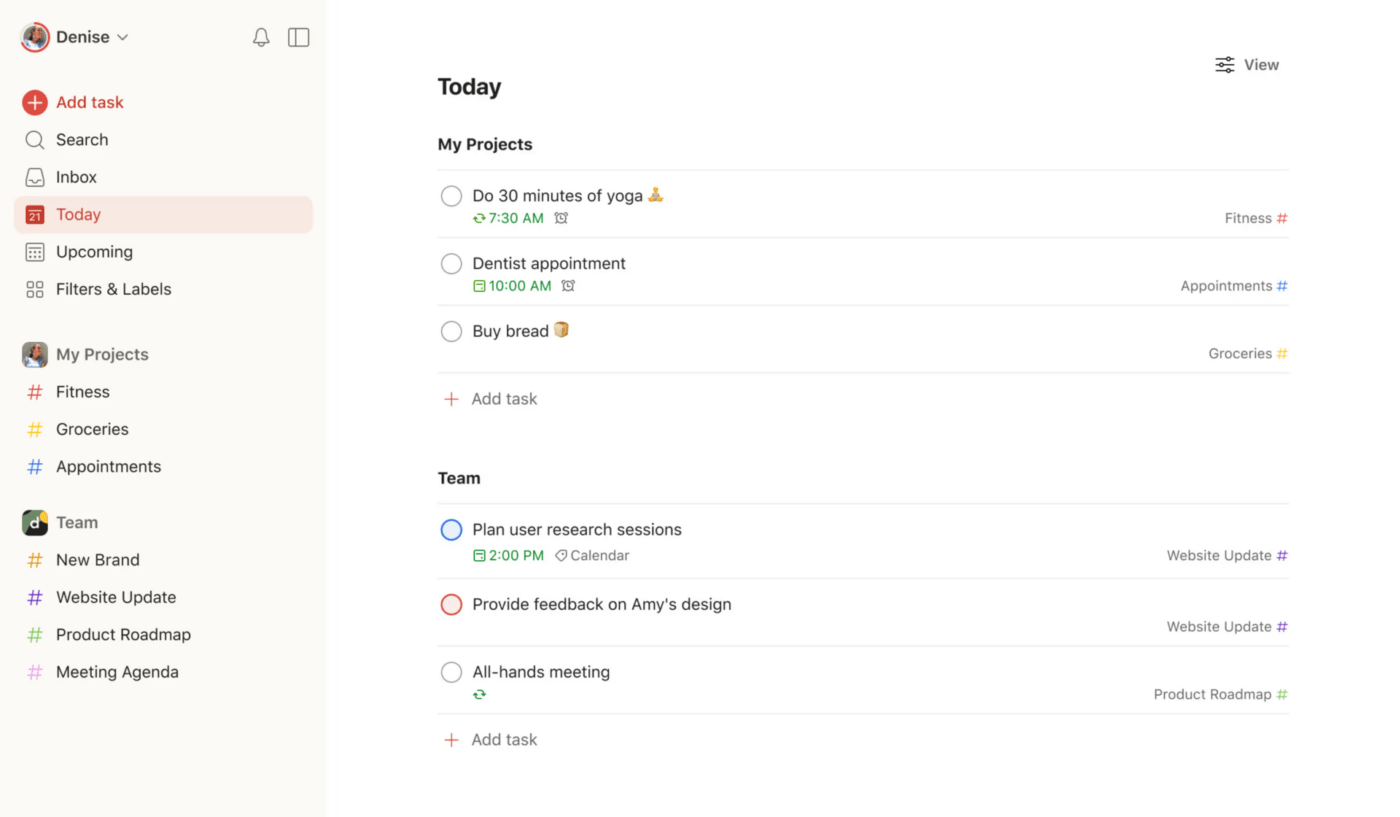 Todoistダッシュボード