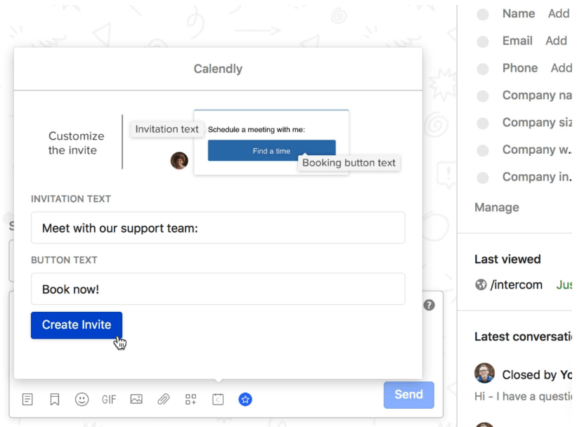 Using an Intercom integration with Calendly