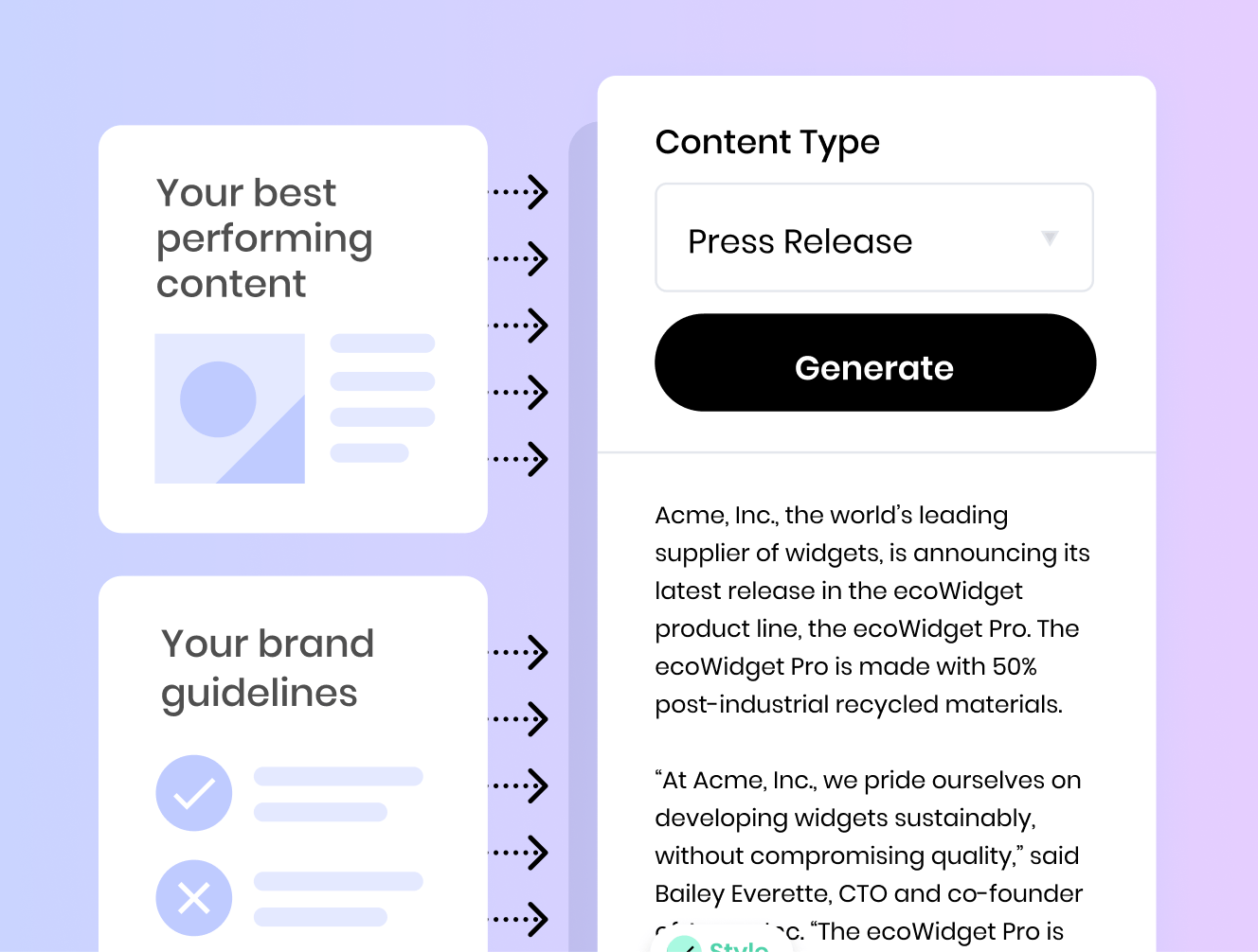 Writer's content generator