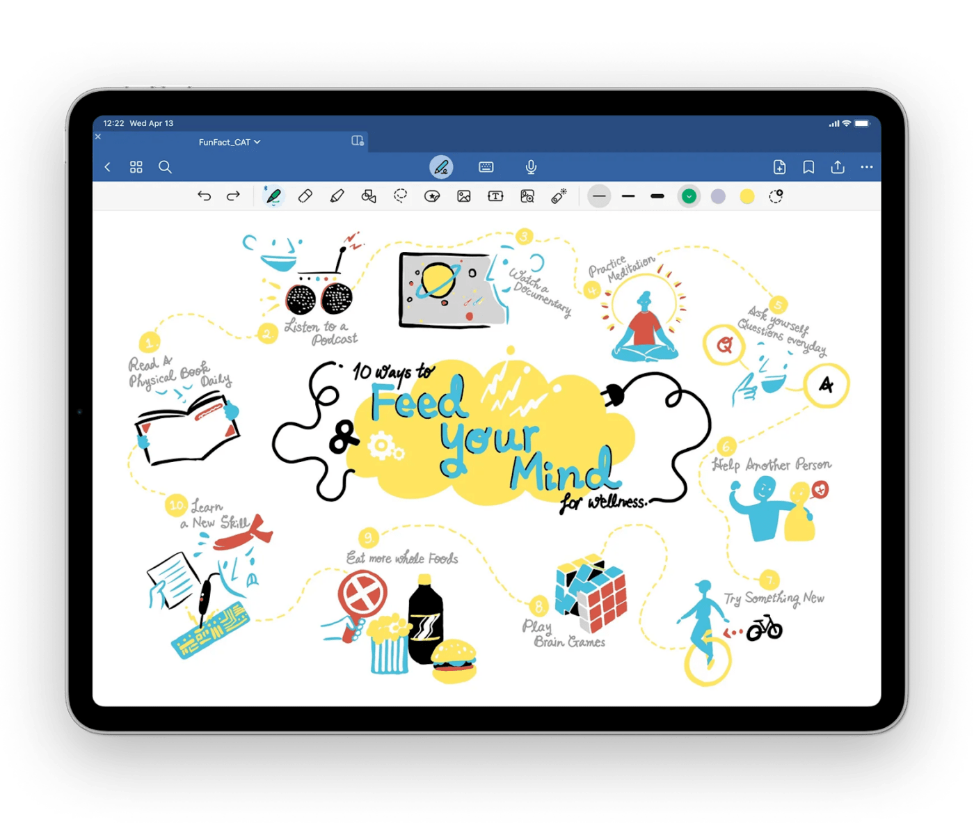 Painel de controle do Goodnotes