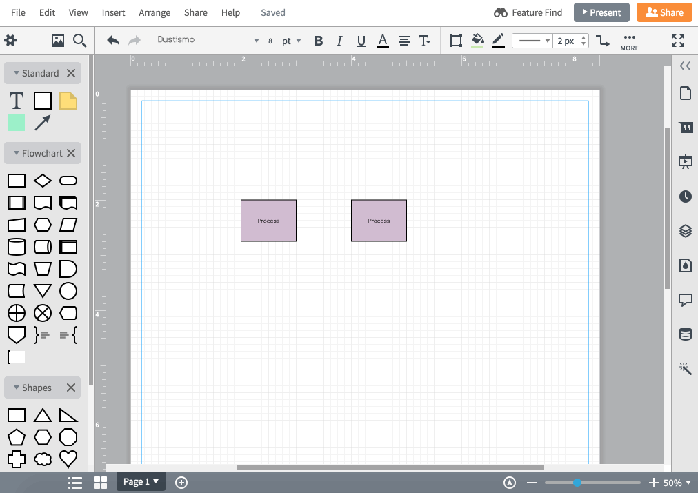 Lucidchart Extensive library 