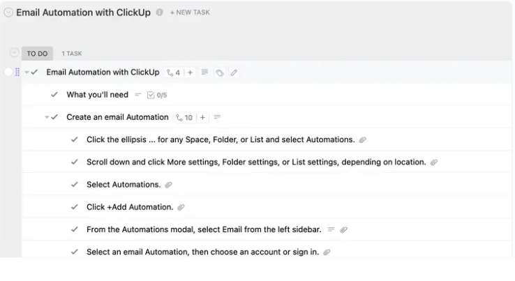 ClickUp’s Email Automation Template