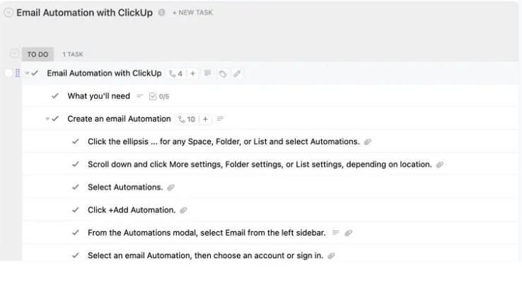 L'Automatisation des e-mails avec le modèle ClickUp est conçu pour vous aider à automatiser et à optimiser vos campagnes d'e-mail marketing.