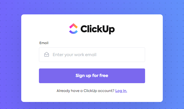 ClickUp サインアップテンプレート