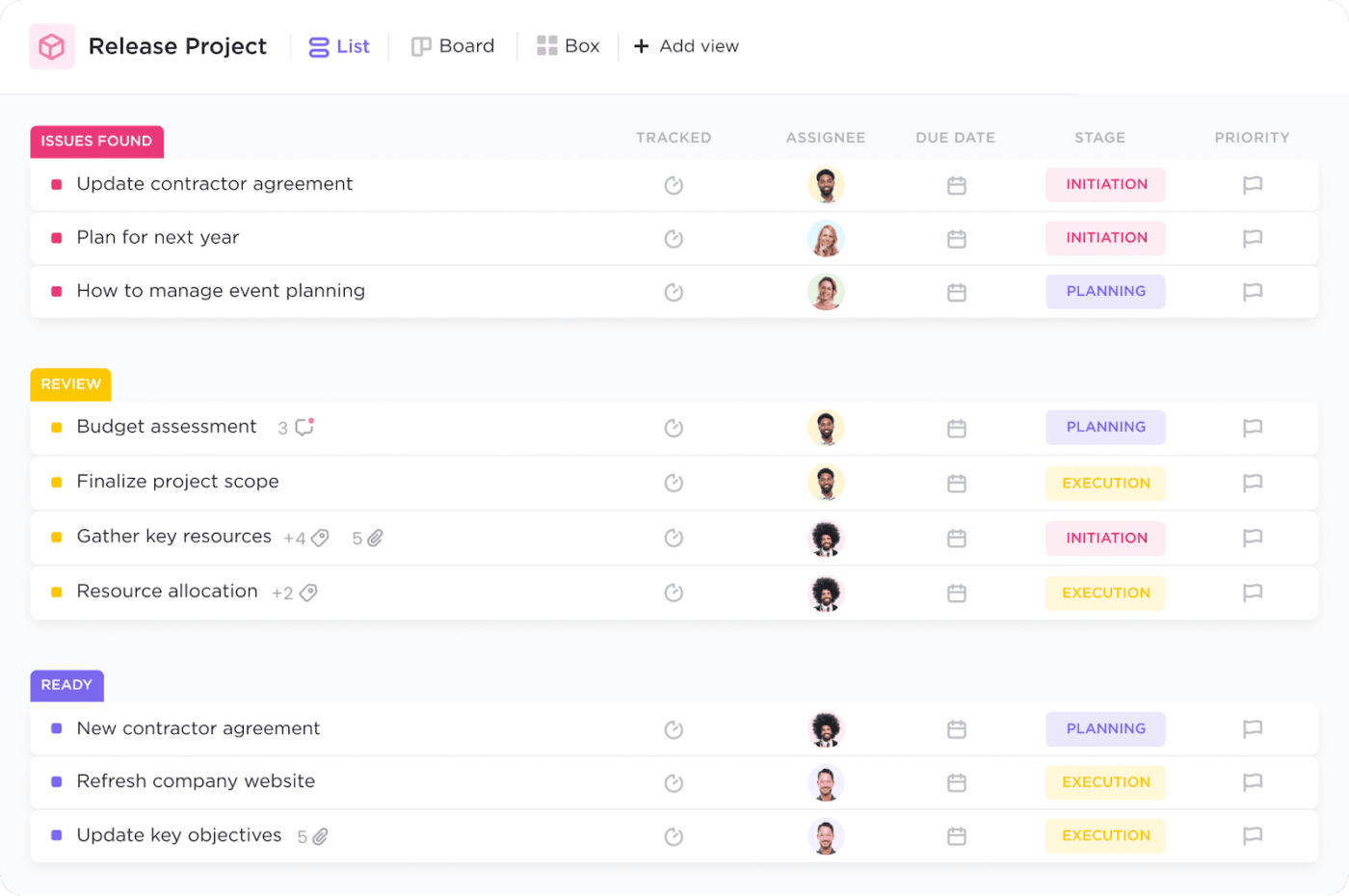 Hybrid work policy: ClickUp Tasks feature