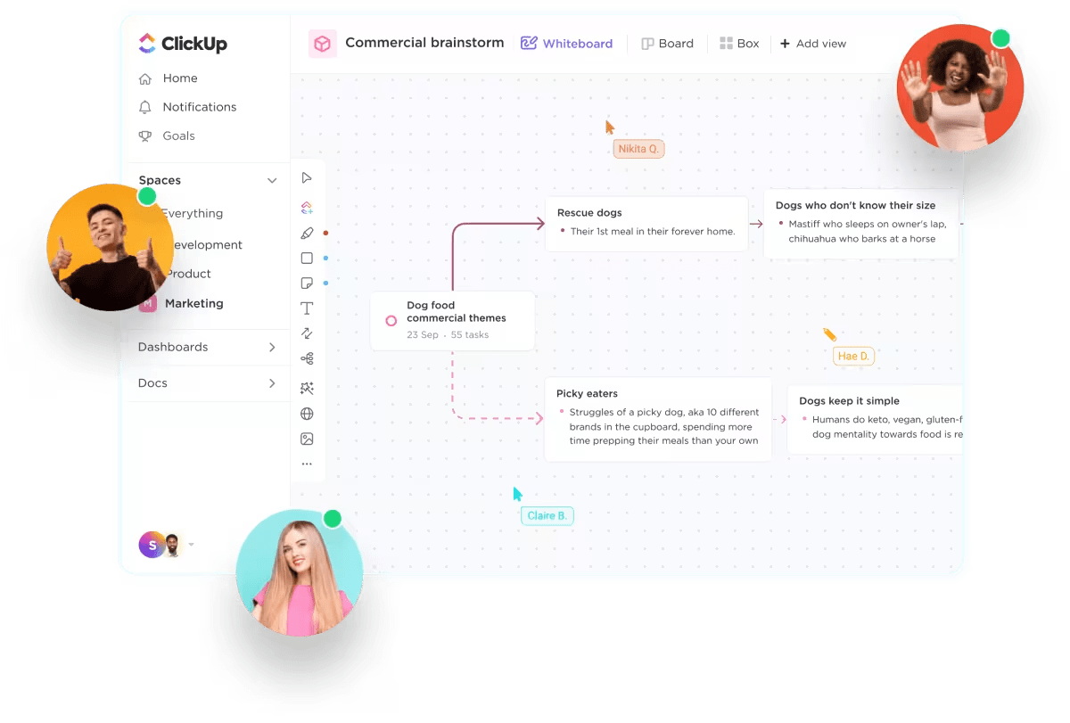 ClickUp’s Whiteboards