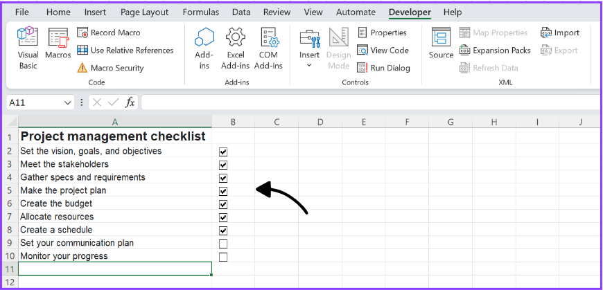 Excel Checklist