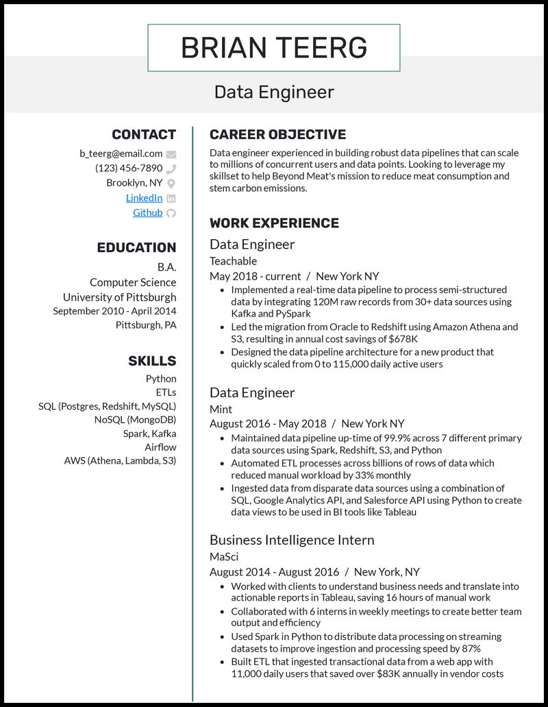 project manager resume examples