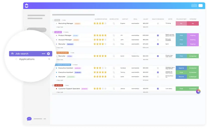 ClickUp Job Search Templateで応募書類の追跡を簡単に。