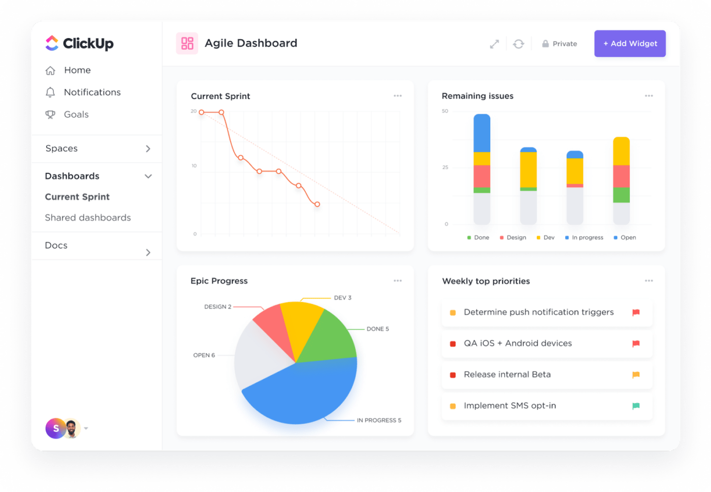 ClickUp Dashboard