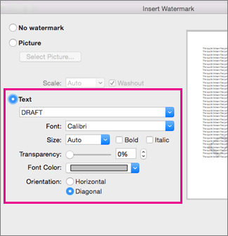 Adding or removing watermarks In Microsoft Word