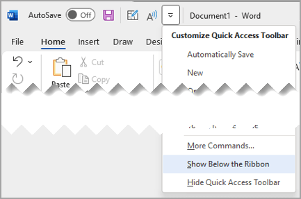 Microsoft Word에서 빠른 액세스 도구 모음 재구성하기