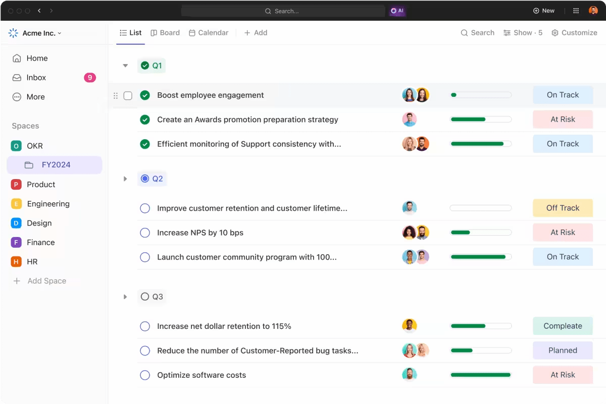 ClickUp rende molto più semplice la giornata di un responsabile delle risorse umane