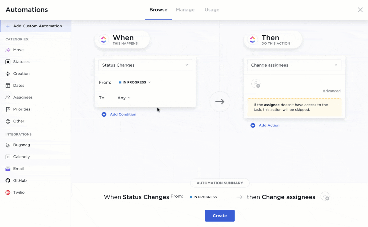 ClickUp-Automatisierung