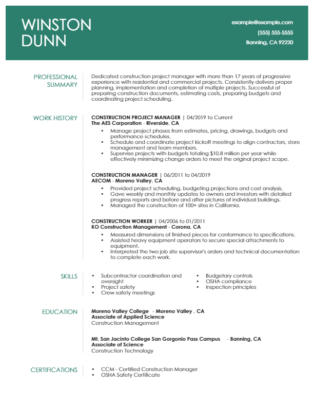 7\. Zarządzanie projektami Przykłady CV przez Resume Now