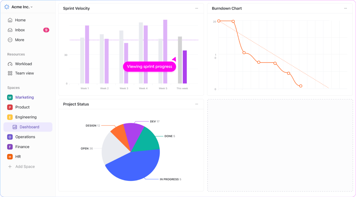 ClickUp Dashboard