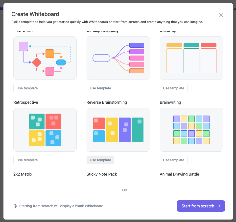 ClickUp’s Whiteboard Templates 