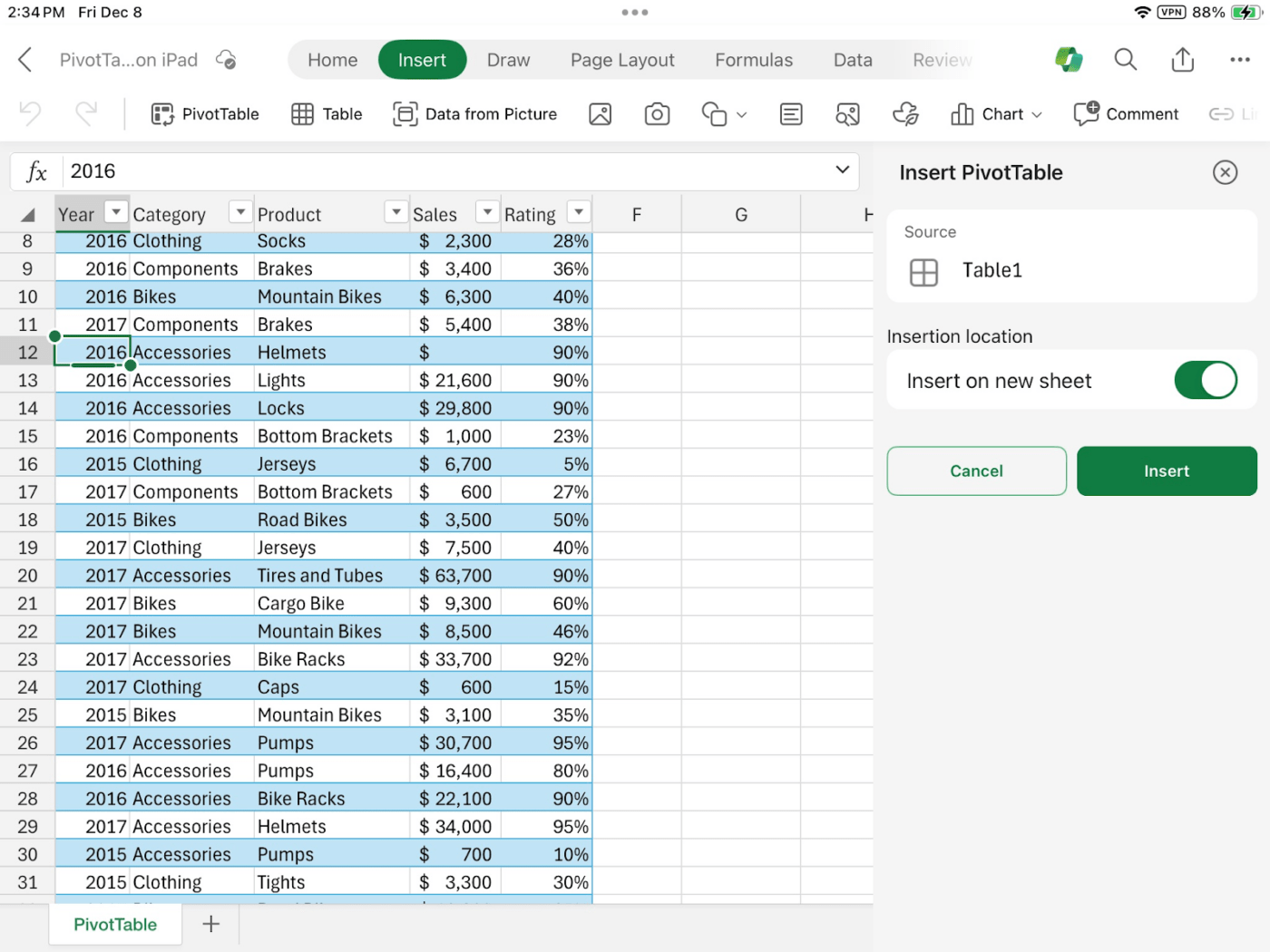 Memanfaatkan tabel pivot di Excel