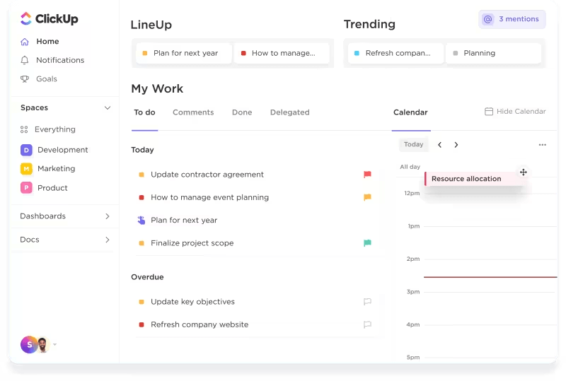 Software ClickUp per il project management