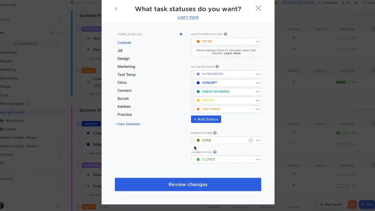 ClickUp Spaces