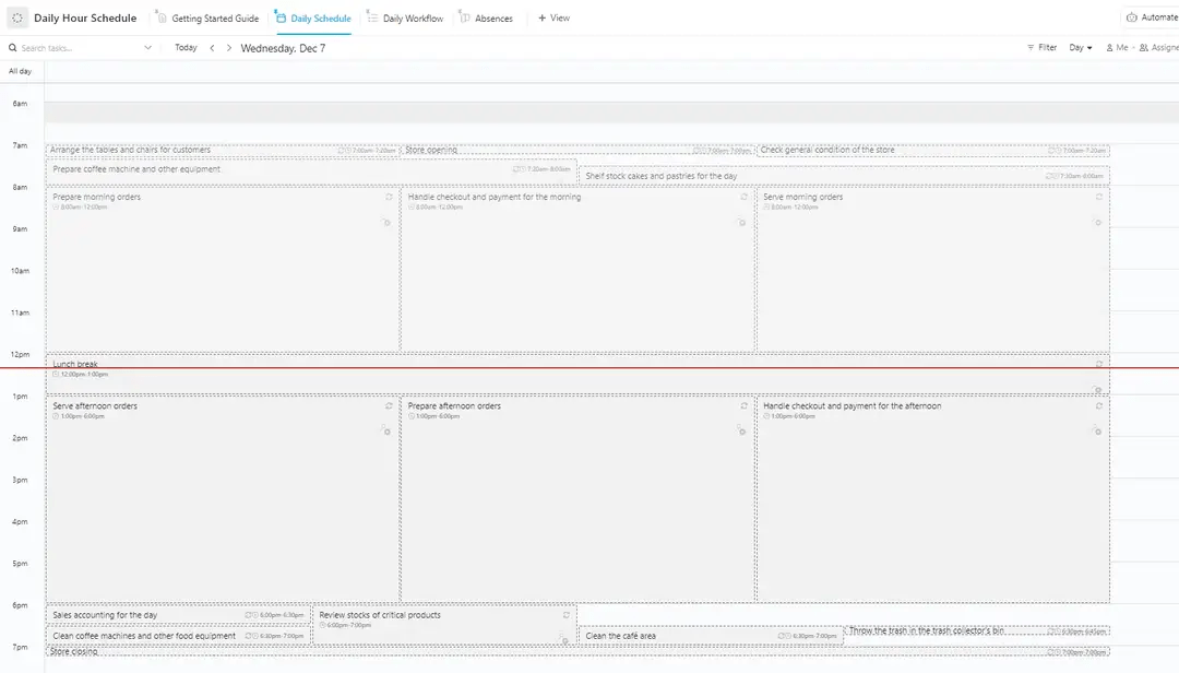 Plan your day more efficiently with ClickUp’s Daily Hour Schedule Template