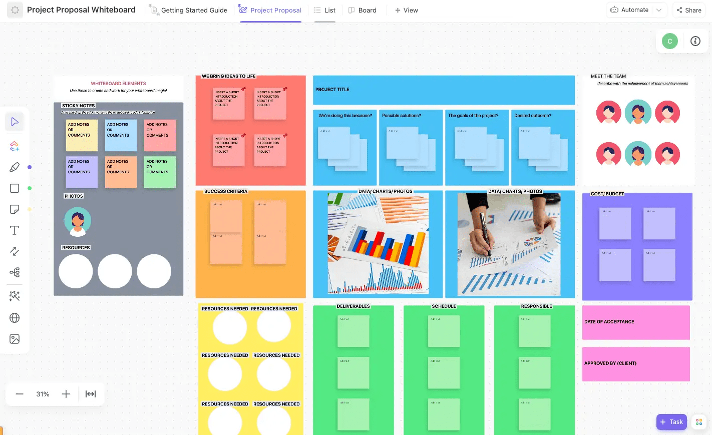 ClickUpのクライアントプロジェクト提案書テンプレートを使って、プロフェッショナルで説得力のあるプロジェクト提案書を作成しましょう。