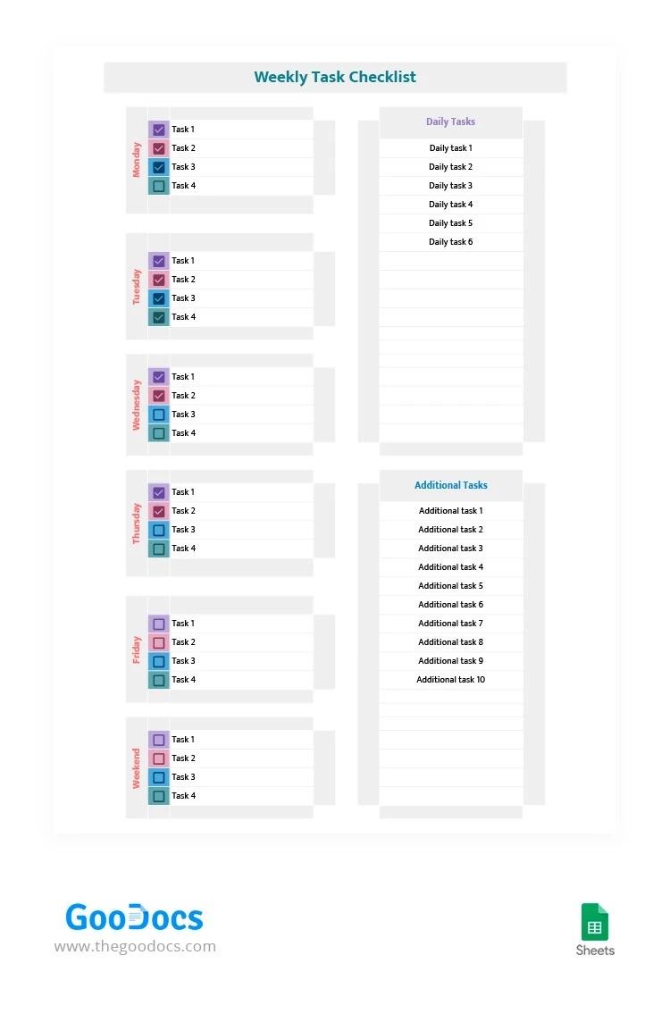 Google Sheets Task List Template