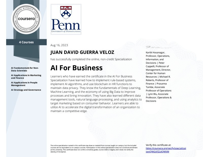 AI For Business Specialization