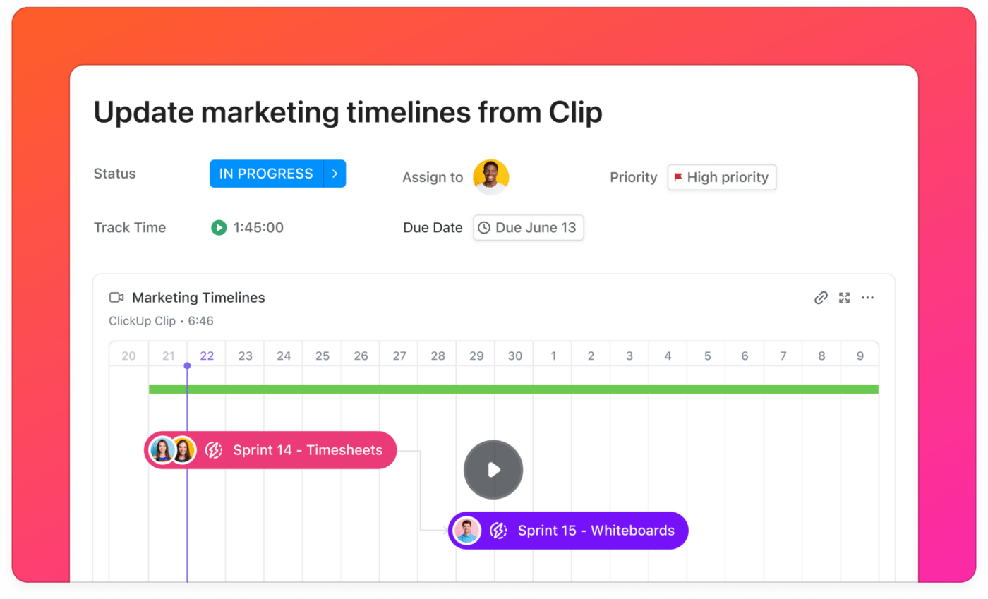 ClickUp Clips Task Description Example