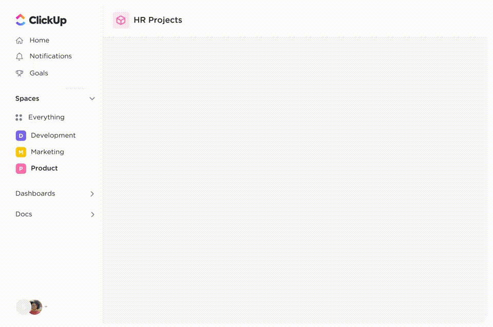 Piattaforma di gestione delle risorse umane ClickUp