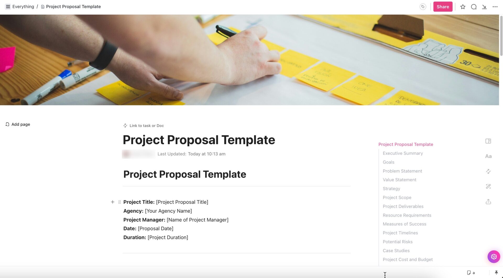 ClickUp Project Proposal Template