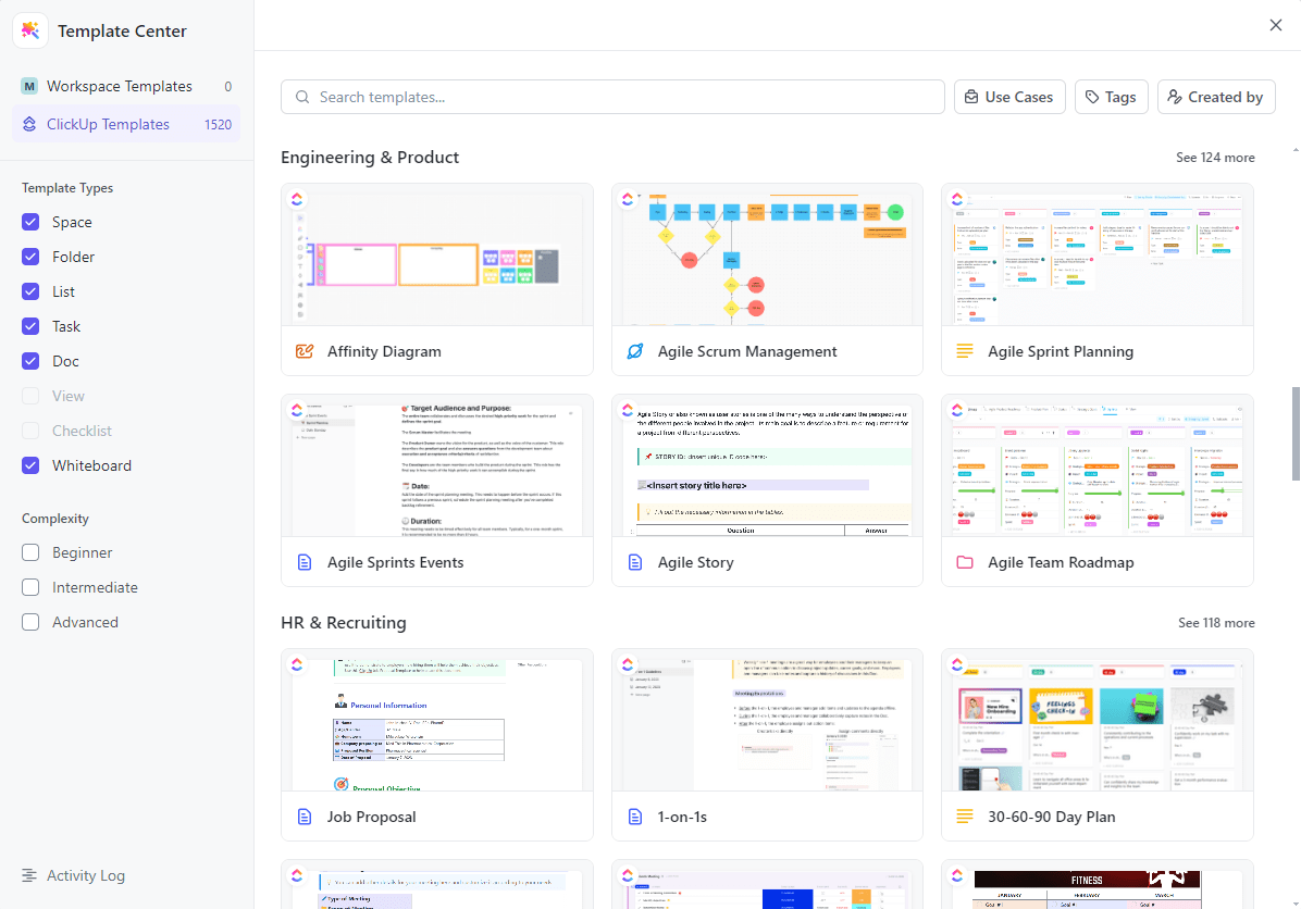 ClickUp Template Center