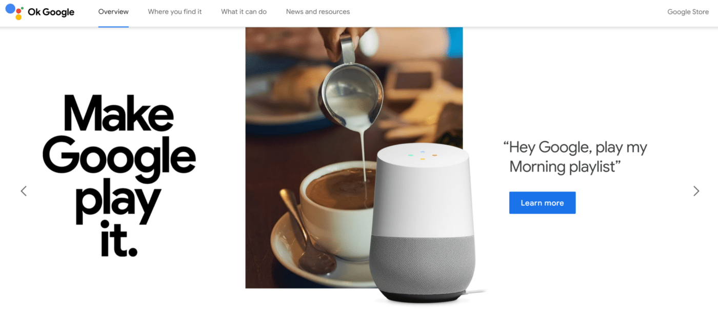 El comando de voz de Google Assistant