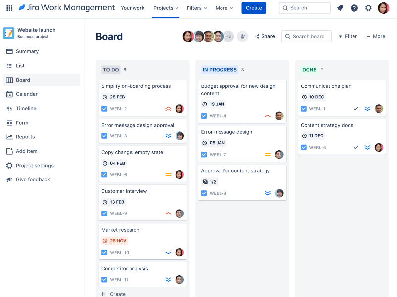 Gerenciamento de trabalho do Jira