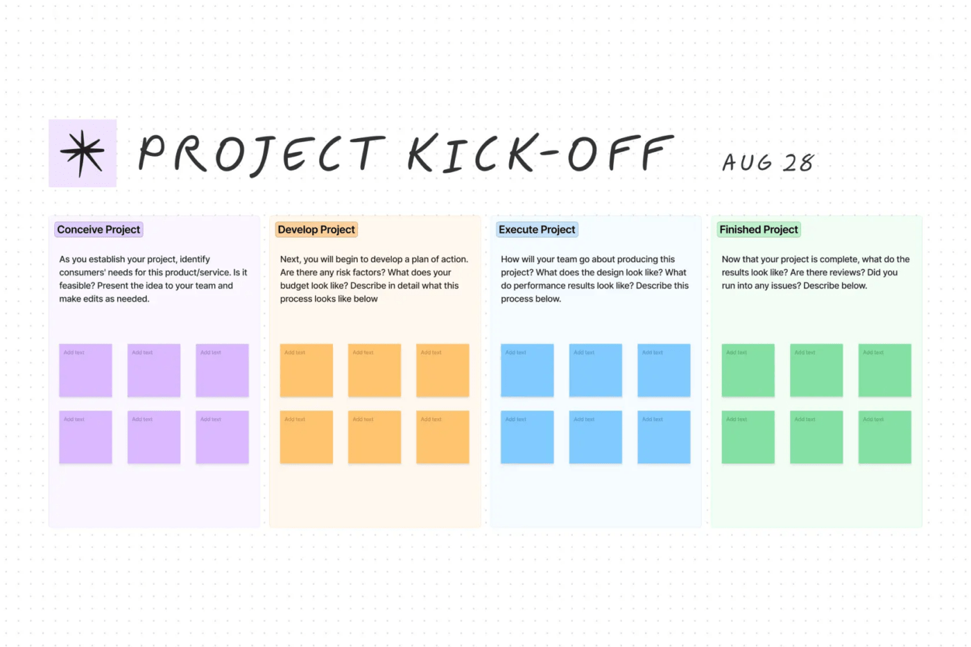 Project kickoff template on FigJam