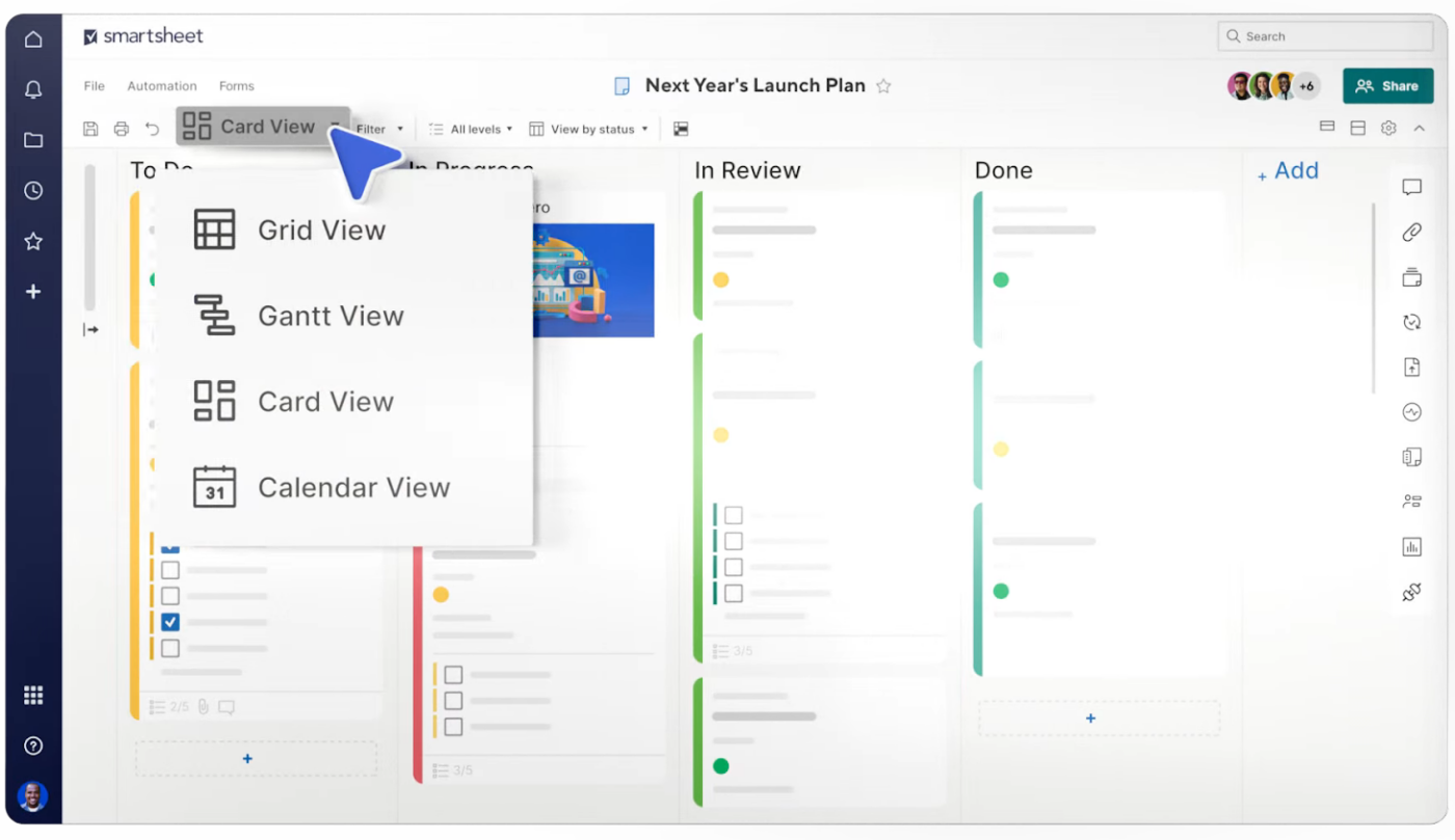 Project Management Dashboard on Smartsheet