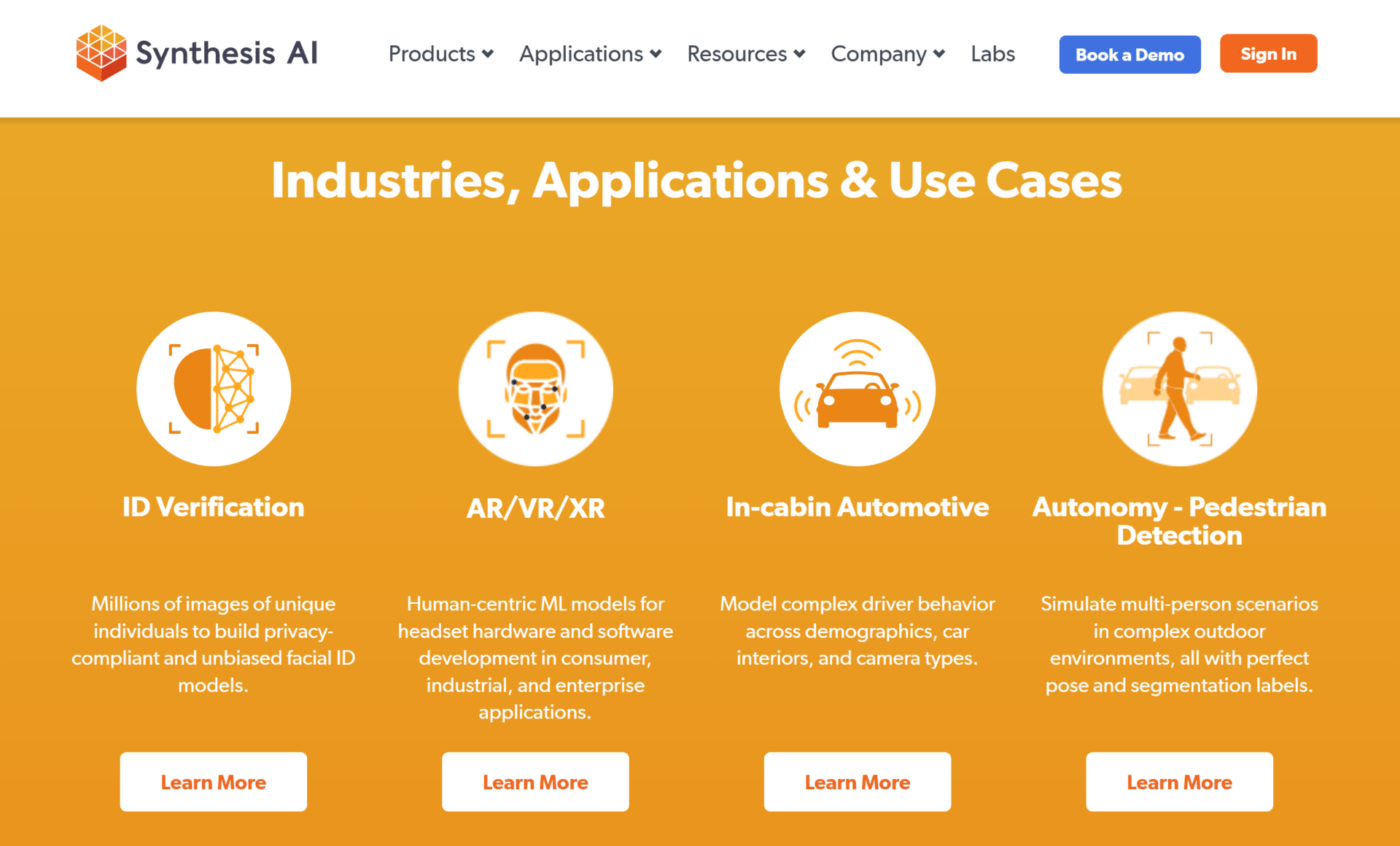 Casos de uso da Synthesis AI