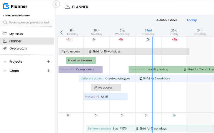 TimeCamp Planner Calendar