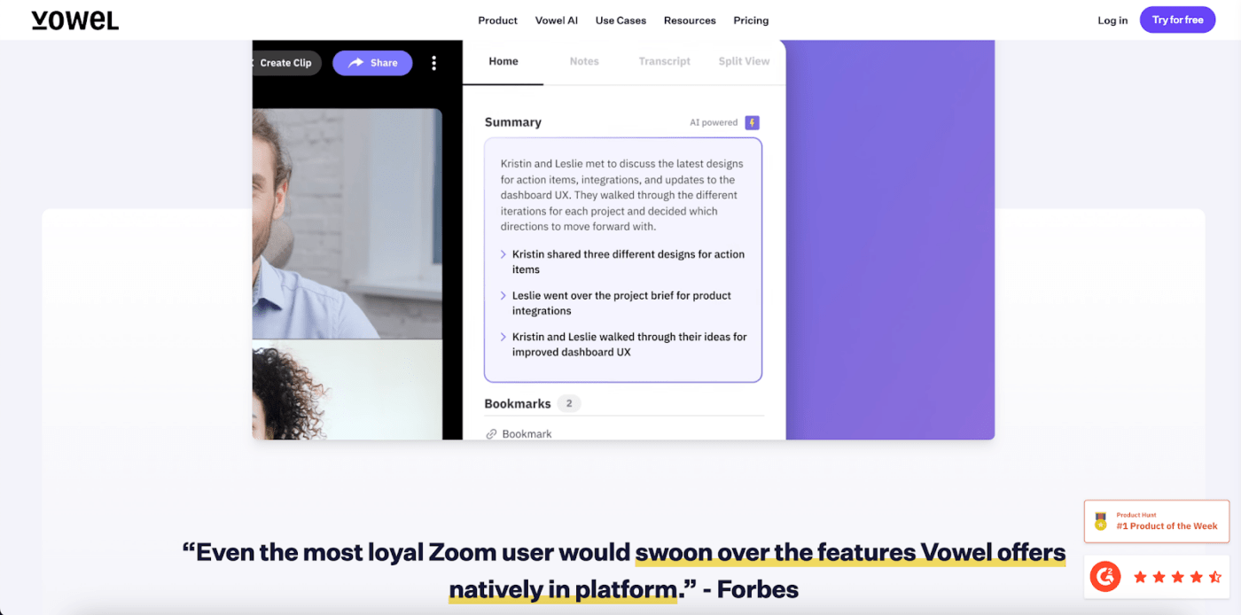 Vowel's Meeting-Zusammenfassung Feature