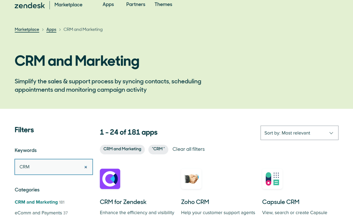 Opcje integracji CRM w Zendesk