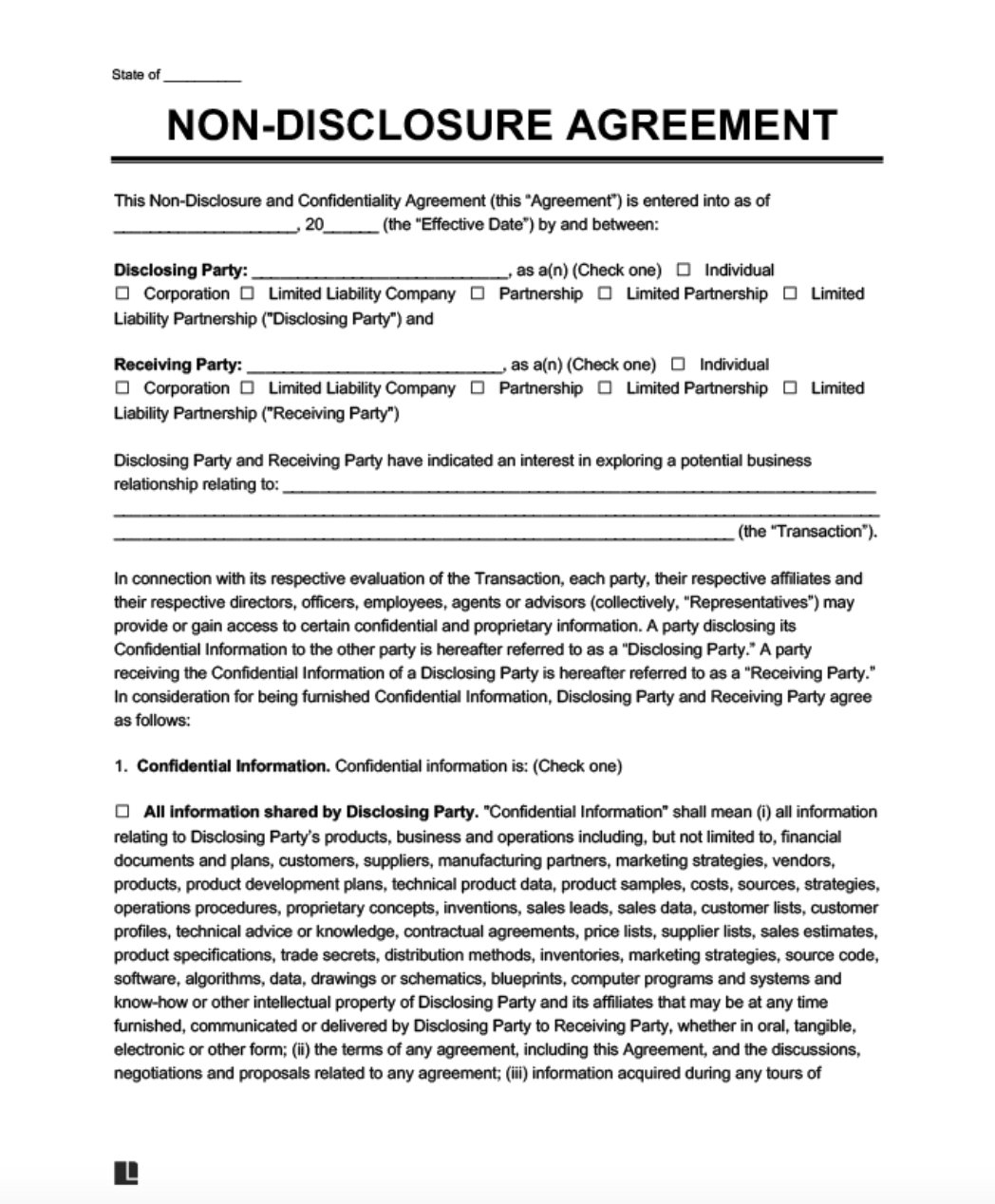 Word Non-Disclosure Agreement Template by LegalTemplates