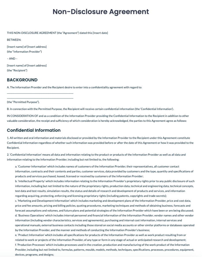 Best 5 free nda templates in word google docs pdf clickup