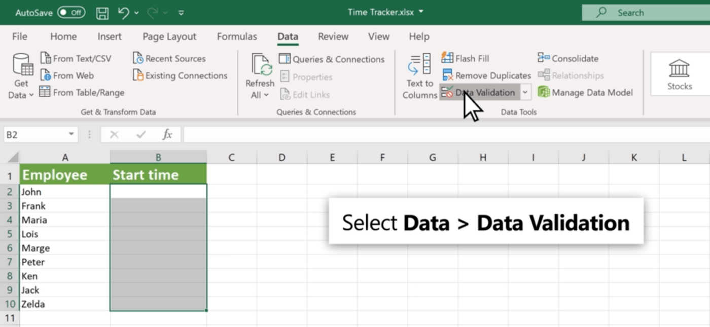 Data Handling in Excel