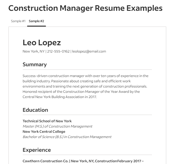 7 Construction Resume Templates to Help You Stand Out